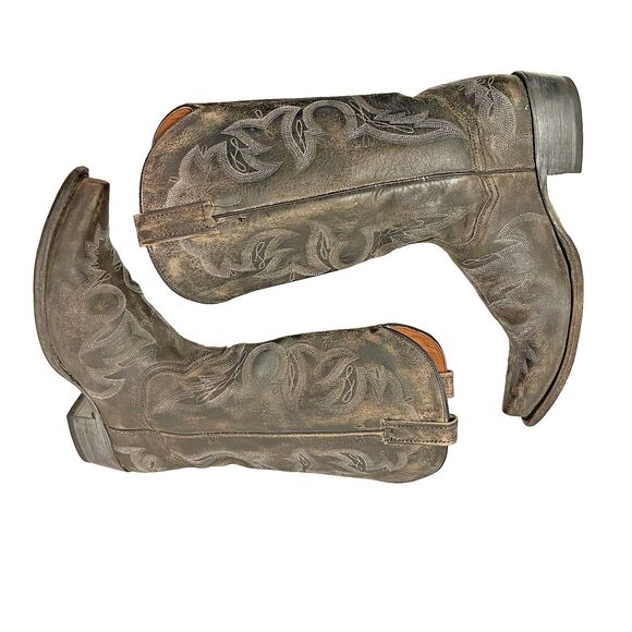 Dan Post Mens Anaheim Distressed Black Snip Toe Western Cowboy Boot Size US 9.5D - Picture 4 of 10